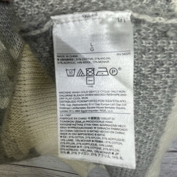 Banana Republic Women's Size L Camo Fuzzy Sweater Wool, Cotton, Mohair Blend - Picture 6 of 10